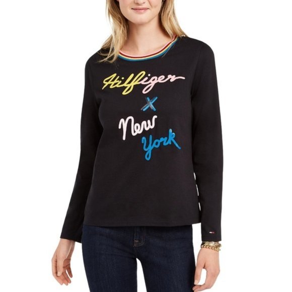 💟 3/$30 NWOT TOMMY HILFIGER x NEW YORK Cotton Top - XS - Picture 1 of 3